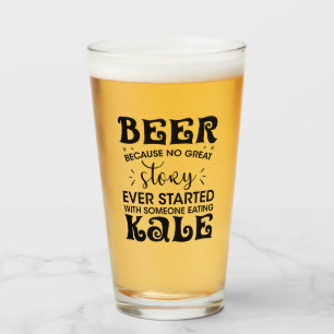 Funny Healthy Beer mot Grönt Kale Humor Glaskopp