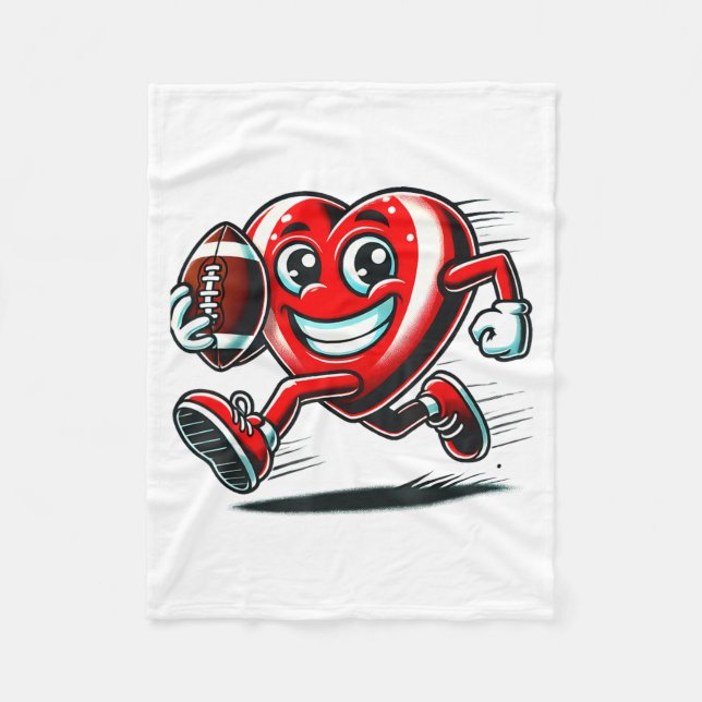 Funny Heart American Football Valentine Srts Women Fleecefilt (Framsidan)