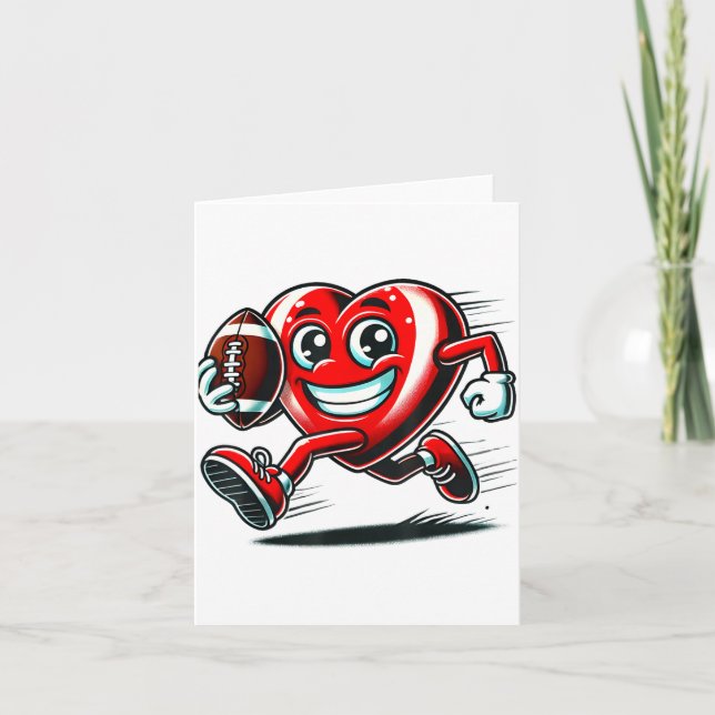 Funny Heart American Football Valentine Srts Women Kort (Framsida)