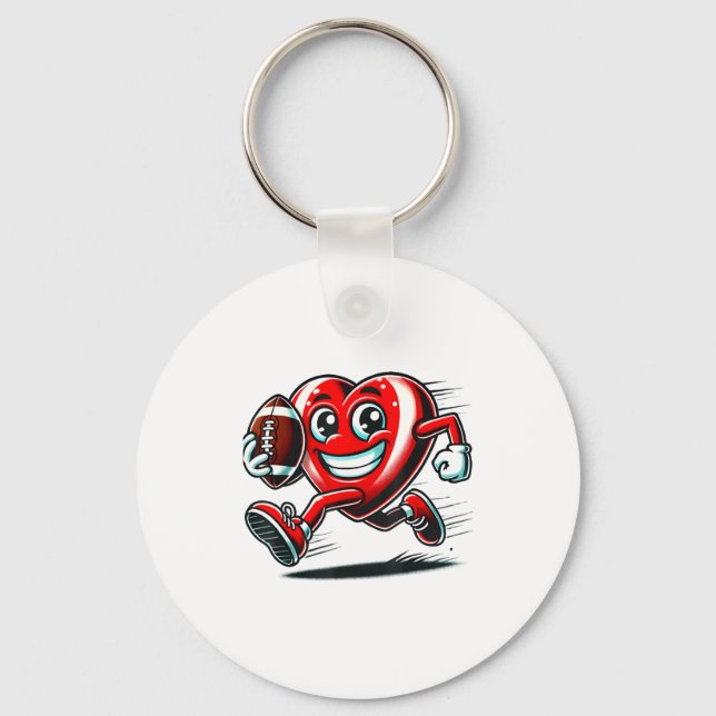 Funny Heart American Football Valentine Srts Women Nyckelring (Framsida)