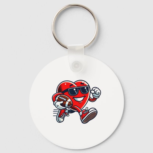Funny Heart American Football Valentine Srts Women Nyckelring (Framsida)