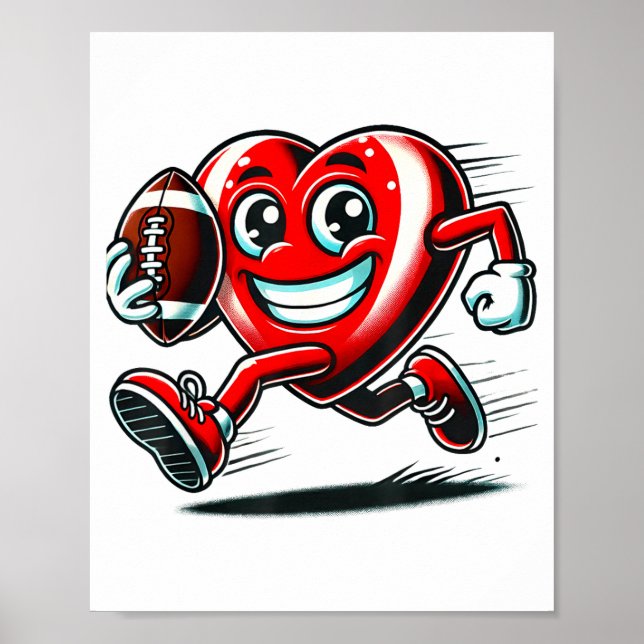 Funny Heart American Football Valentine Srts Women Poster (Framsidan)