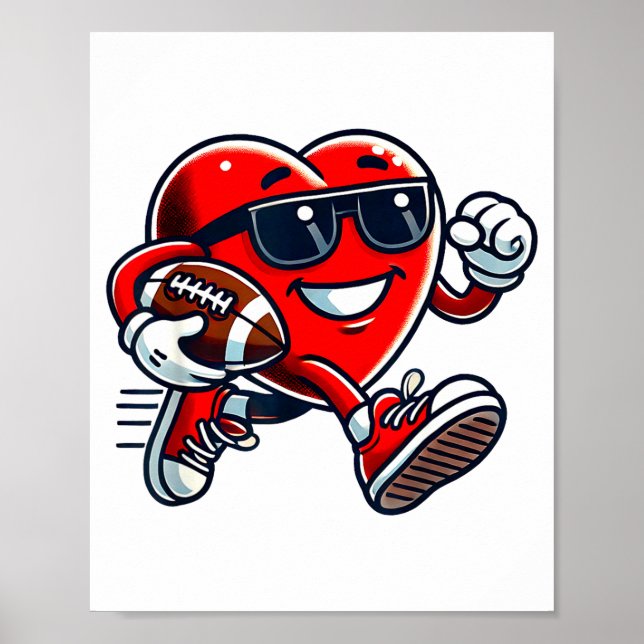 Funny Heart American Football Valentine Srts Women Poster (Framsidan)
