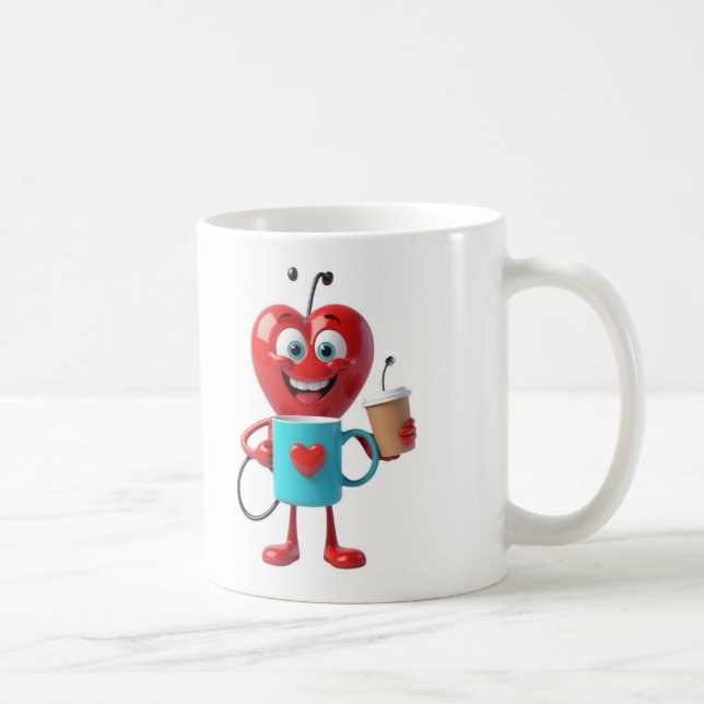 Funny Heart Coffee Mug Kaffemugg (Höger)