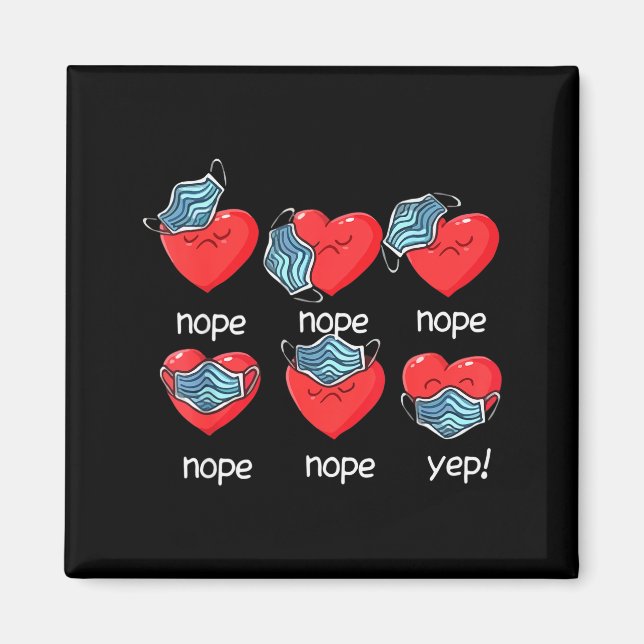 Funny Heart Face Mask Men Women Cute Sweet Valenti Magnet (Framsidan)