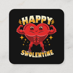 Funny Heart Gym Workout Valentine Gift Fyrkantigt Visitkort