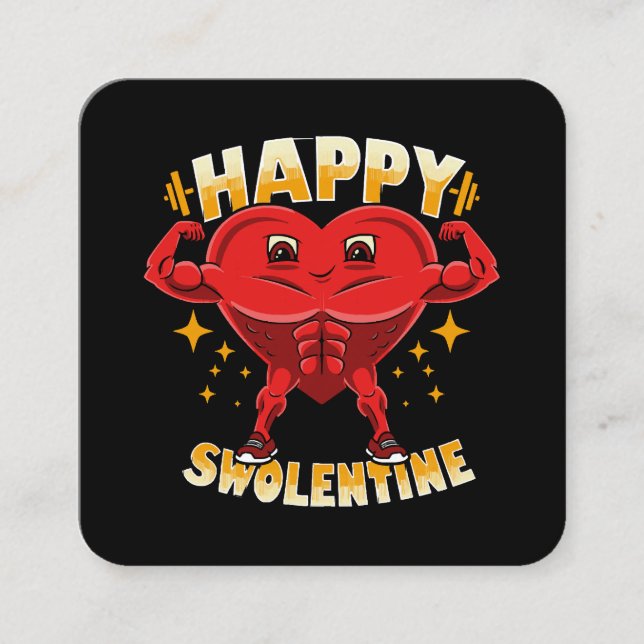 Funny Heart Gym Workout Valentine Gift Fyrkantigt Visitkort (Framsida)