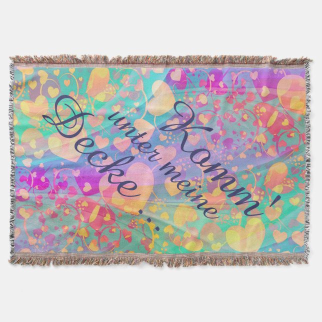 Funny Heart Mönster XI + din idé Filt (Framsidan)
