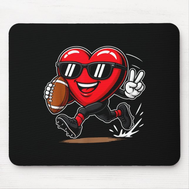 Funny Heart Playing Football Srts Lover Valentine  Musmatta (Framsidan)