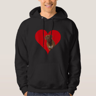Funny Heart Shape Dogue De Bordeaux Hund Valentine Hoodie