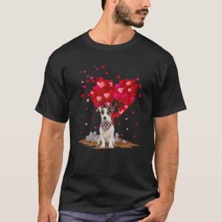 Funny Heart Shape Jack Russell Terrier Hund Valent T Shirt