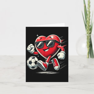 Funny Heart spelar fotboll Valentines day Manar Bo Kort