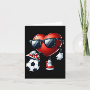 Funny Heart spelar fotboll Valentines day Manar Bo Kort
