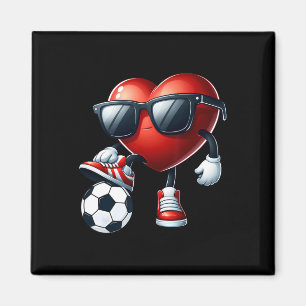 Funny Heart spelar fotboll Valentines day Manar Bo Magnet
