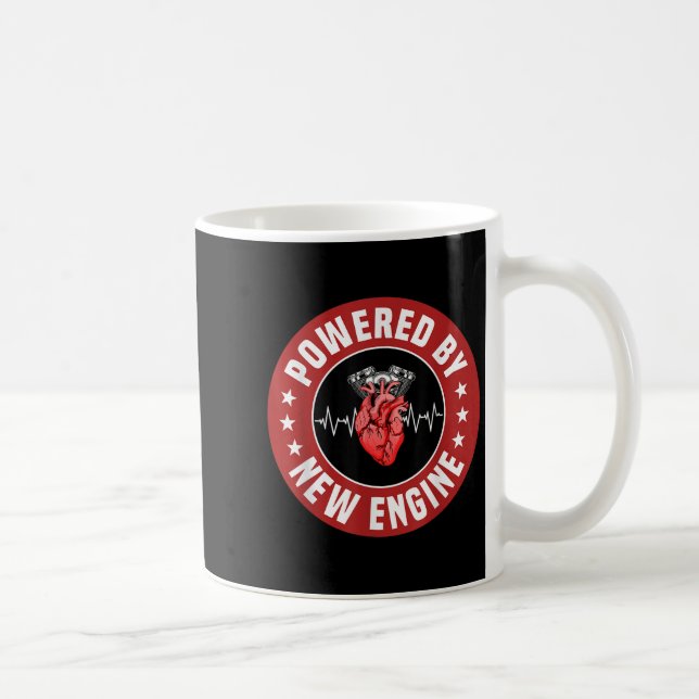 Funny Heart Transplant Survivor Quote Living Heart Kaffemugg (Höger)