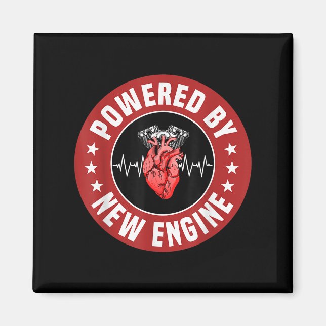Funny Heart Transplant Survivor Quote Living Heart Magnet (Framsidan)
