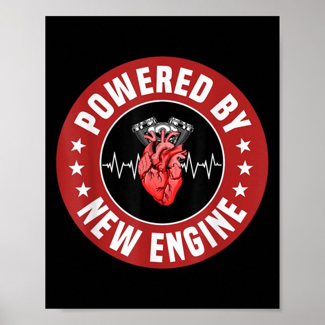 Funny Heart Transplant Survivor Quote Living Heart Poster (Framsidan)