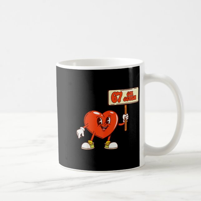 Funny Hearts 67 Valentine Six Seven Meme Gen Alpha Kaffemugg (Höger)