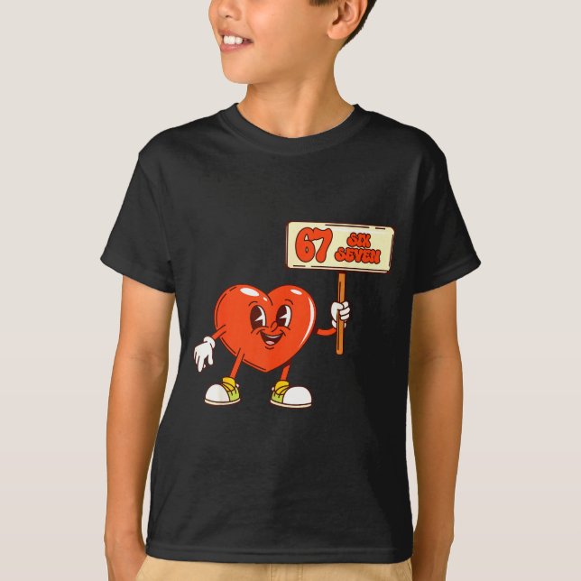 Funny Hearts 67 Valentine Six Seven Meme Gen Alpha T Shirt (Framsida)
