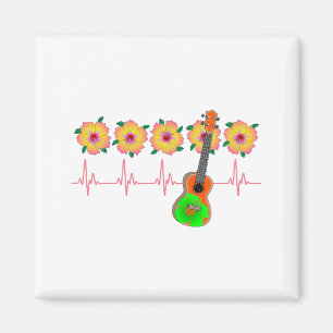 Funny Heartslag EKG Line för Ukulele Music Magnet