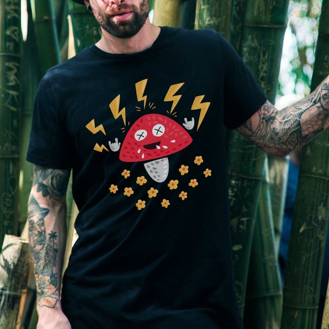 Funny Heavy Metall Mushroom T Shirt (Skapare uppladdad)