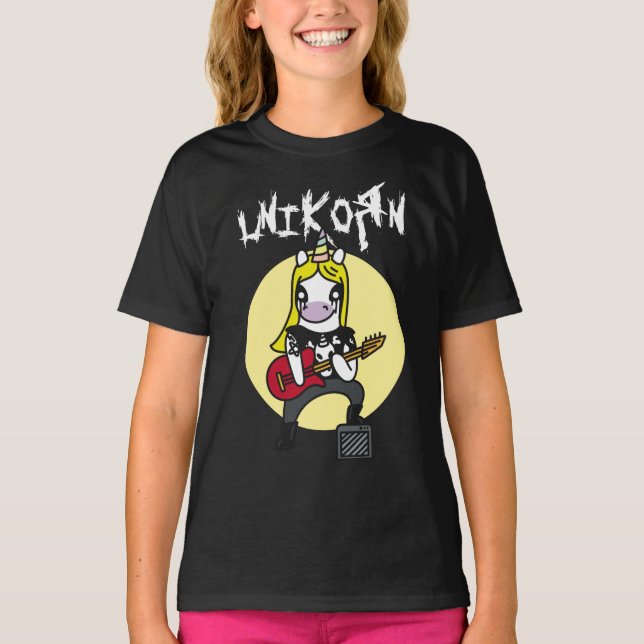 Funny Heavy Metall Unicorn T Shirt (Framsida)