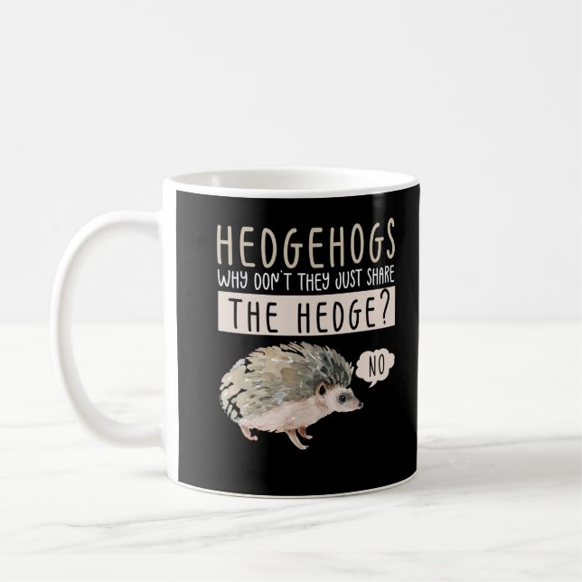 Funny Hedgehog Animal Humor Kaffemugg (Vänster)