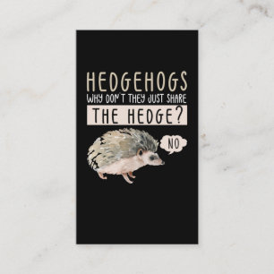 Funny Hedgehog Animal Humor Visitkort