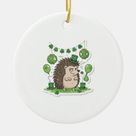 Funny Hedgehog "Poke" Party Retro St.Patrick's Day Julgransprydnad Keramik