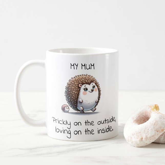 Funny Hedgehog Pun Mors dag Gift Kaffemugg (Med munk)