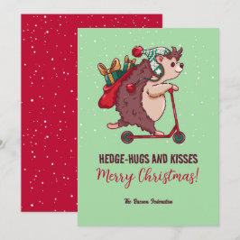 Funny Hedgehog Winter Helgdag God jul Julkort