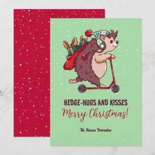 Funny Hedgehog Winter Helgdag God jul Julkort