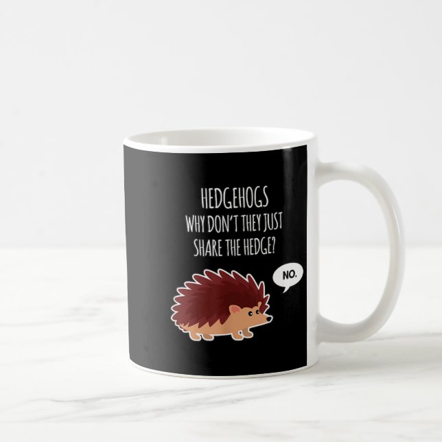Funny Hedgehogs Why Don't They Just Share The Hedg Kaffemugg (Höger)