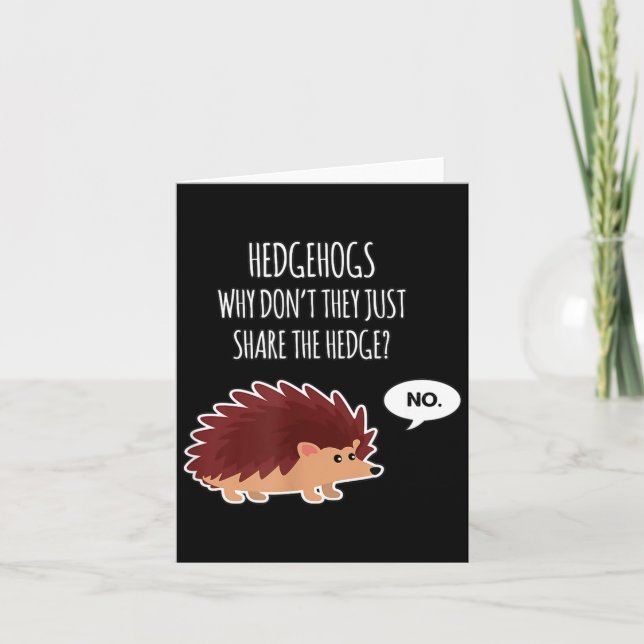 Funny Hedgehogs Why Don't They Just Share The Hedg Kort (Framsida)