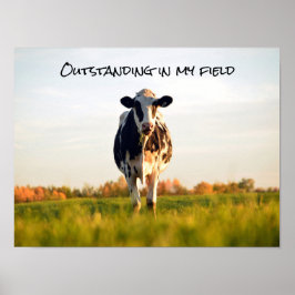 Funny Heifer Outstand i min Fält Poster