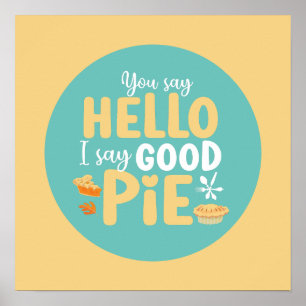 Funny Hej Bra Paj Pastel Kitchen Typography Art Poster