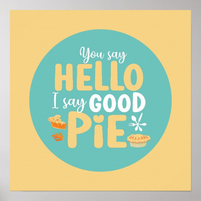 Funny Hej Bra Paj Pastel Kitchen Typography Art Poster (Framsidan)