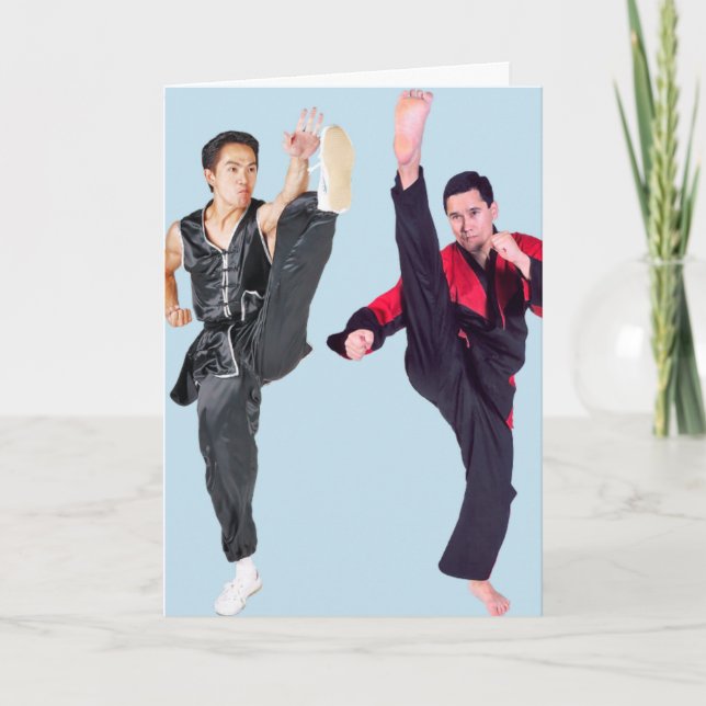 FUNNY HEJ MARTIAL ARTS KARATE GREETING CARD HELGKORT (Framsida)