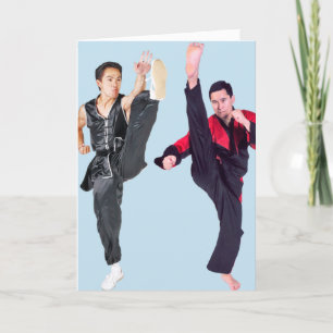 FUNNY HEJ MARTIAL ARTS KARATE GREETING CARD HELGKORT