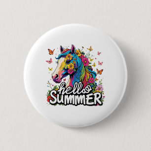 Funny Hej Summer Horse Knapp
