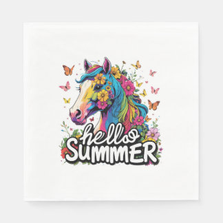 Funny Hej Summer Horse Pappersservett