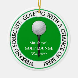 Funny Helg Golf Lounge / Pub Julgransprydnad Keramik
