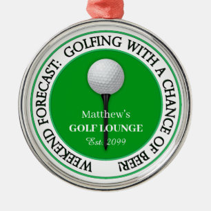 Funny Helg Golf Lounge / Pub Julgransprydnad Metall