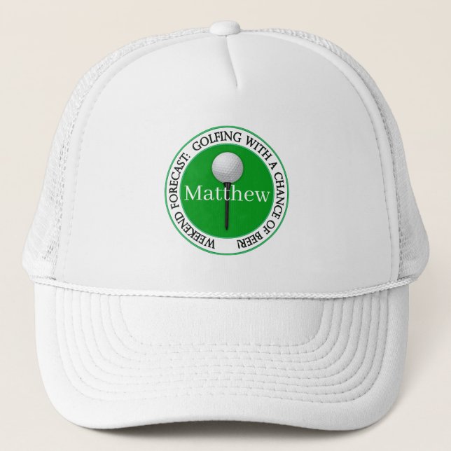 Funny Helg-prognos Golf Boll Baseball Keps (Framsida)
