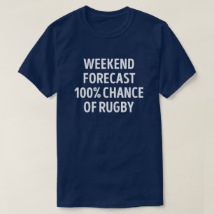Funny Helg prognos Rugby Älskare T Shirt