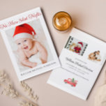 Funny Helgdag Birth Notification Nyfödd bebis Card<br><div class="desc">Notera att nätterna i ditt hus inte är så tysta längre med det här roliga julklappet. All text kan anpassas för att skapa vårt eget personliga budskap. Anpassa med 1 foto på framsidan och 2 foton på baksidan tillsammans med all information om baby födelsestat. Besök min julkortssamling för att se...</div>