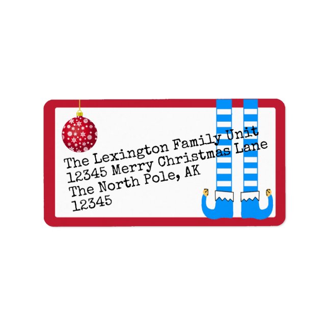 Funny Helgdag Elf Ben Adressetikett (Framsidan)