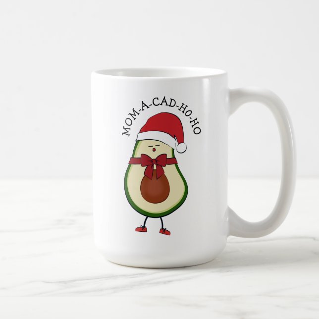 Funny Helgdag Gift Santa Hat Avocado Kaffemugg (Höger)