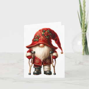 Funny Helgdag Gnome Crutches jul Ornament Fo Kort