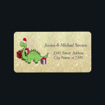 Funny helgdag vismisk Santa dinosaur Adressetikett<br><div class="desc">Den roliga tecknaden Santa dinosauer-design.Modern attraktiv professionell med contemporaryns beröring. En liten elegans och stil.Anpassa med din monograminformation till att börja med,  namn och adress.</div>
